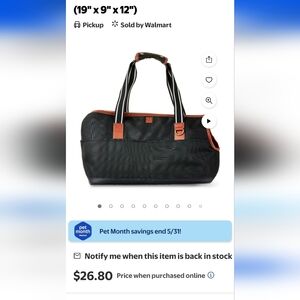 Stylish Black and Brown Pet Carrier by MZ Wallace